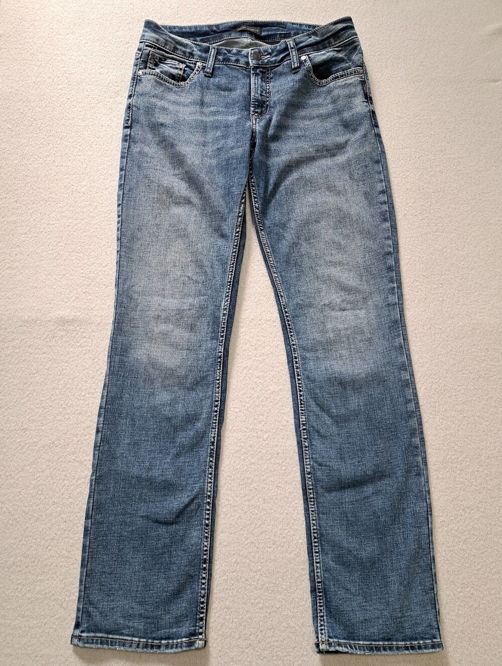 Silver Jeans Womens 31 Suki Straight Denim Blue Pants Mid Wash Casual Y2K